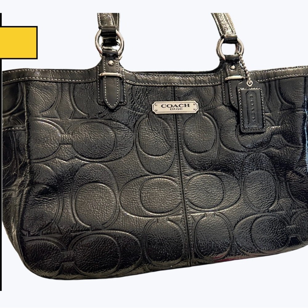 Coach Gallery Black Leather Tote Bag